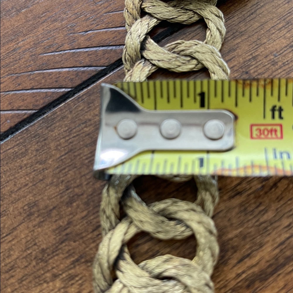 Vintage 50s 60s Braided Wire Metal Rope Chain Link gold tone metallic Belt 34 L - Picture 13 of 17